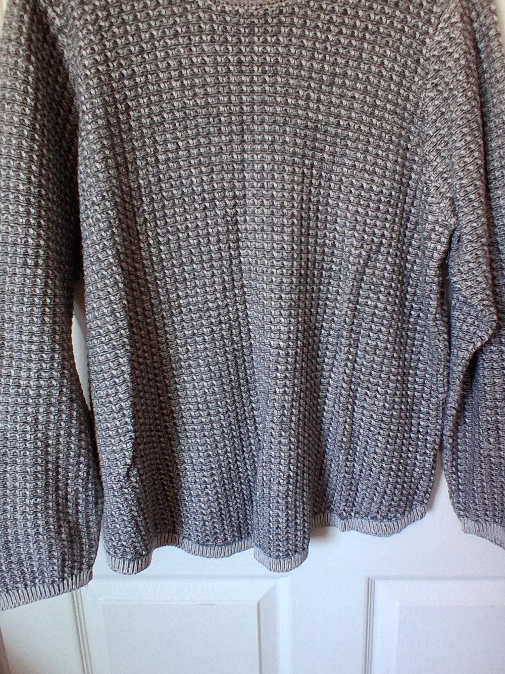 2 Jeanne Pierre Textured Knit Sweater Gray & Blue XXL